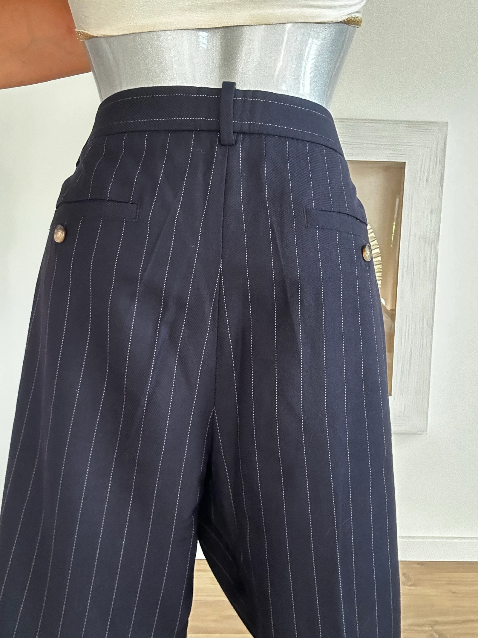 Polo Ralph Lauren Trousers 100% Wool Tennis Stripe Size L – photo 7